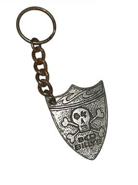 1980’s Bad Billy’s Billabong Skateboarding Skull Silver Keychain